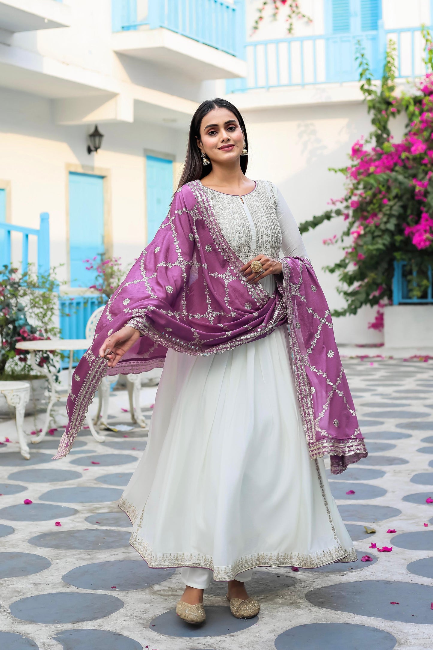 Outstanding Sequence Work Pink Color Gown