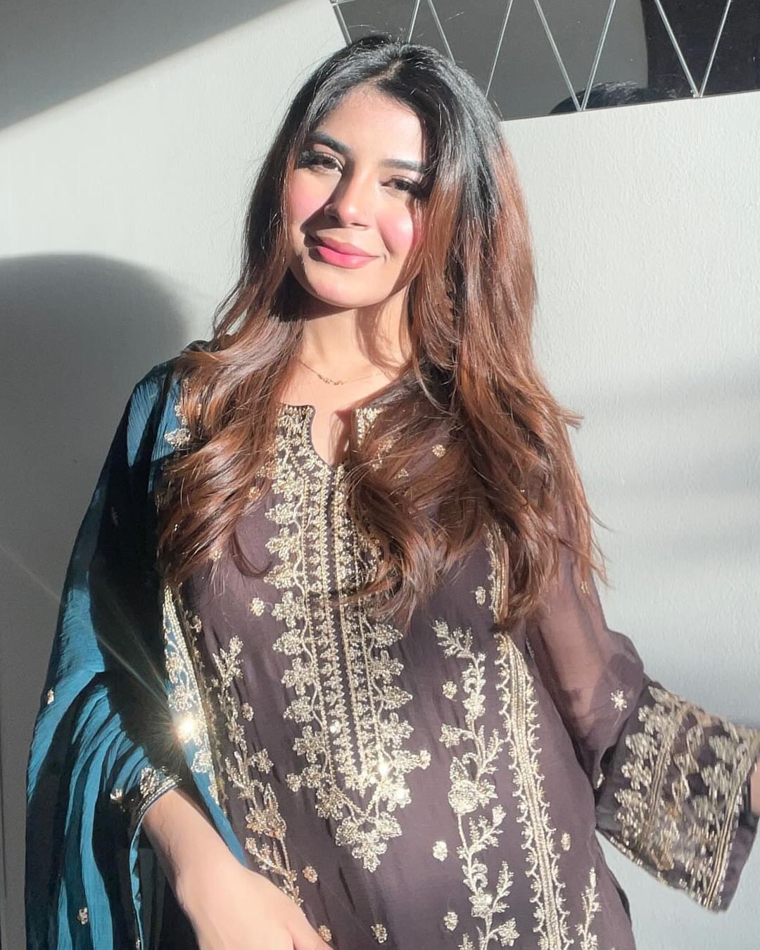 Eyes Catching Wine Color With Work Salwar Suit