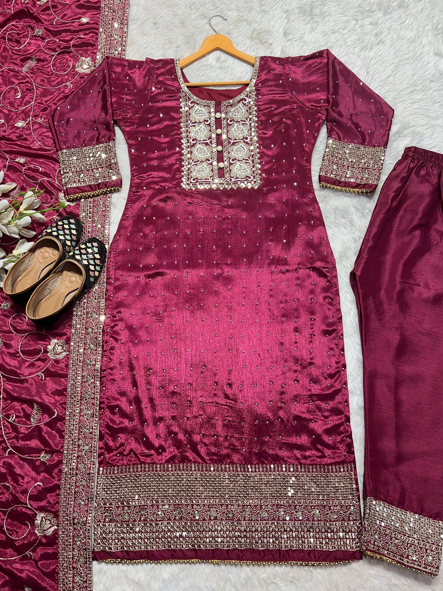Fabulous Sequence Work Maroon Color Anarkali Suit