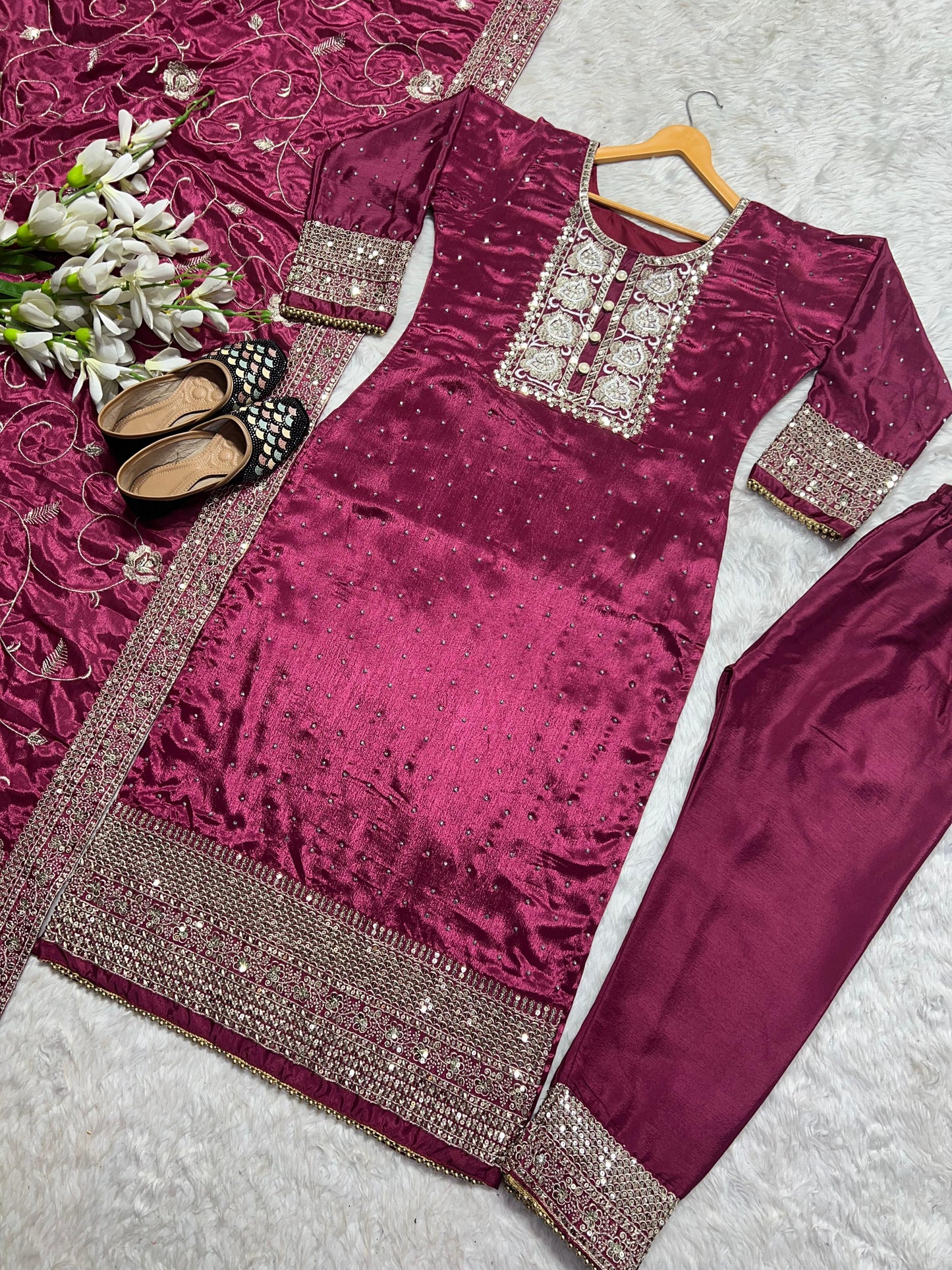 Fabulous Sequence Work Maroon Color Anarkali Suit