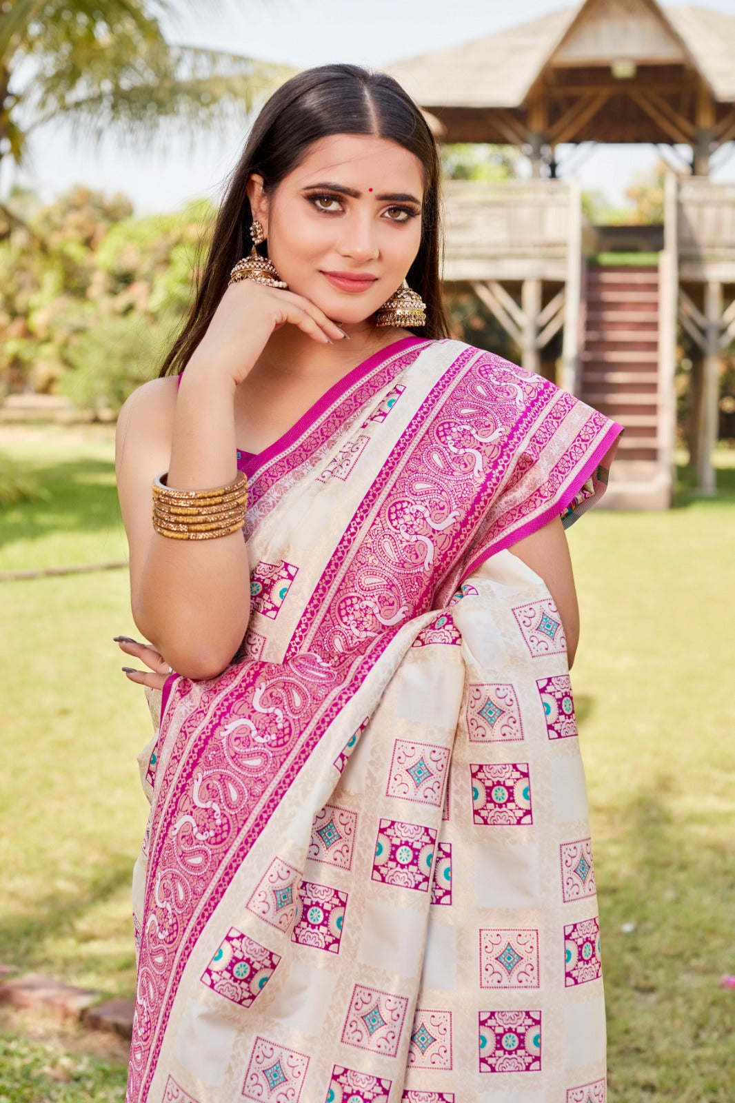 Wedding Wear Purple Color Superior Pure Kanjivaram Soft Silk Weaving Work Designer Saree
