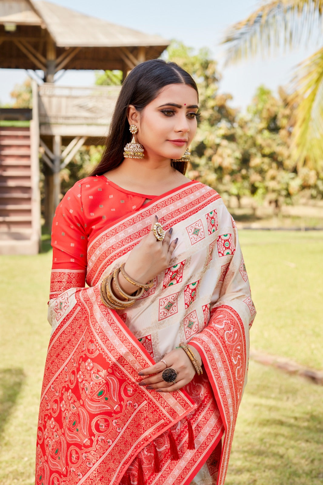 Wedding Wear Red Color Superior Pure Kanjivaram Soft Silk Weaving Work Designer Saree