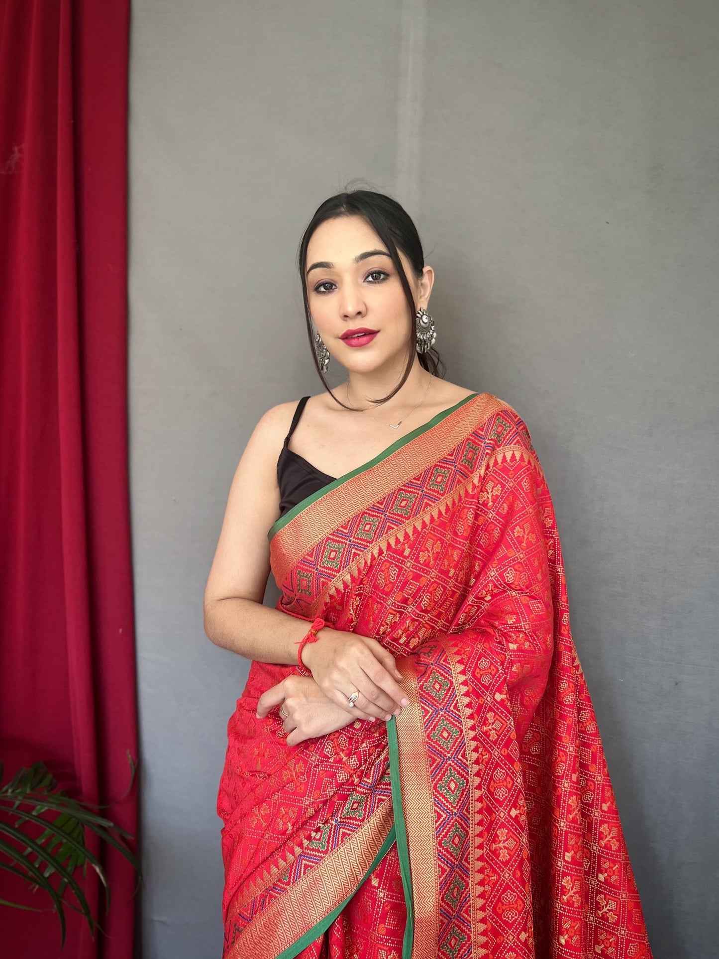 Wedding Wear Red Color Pure Patola Silk Saree
