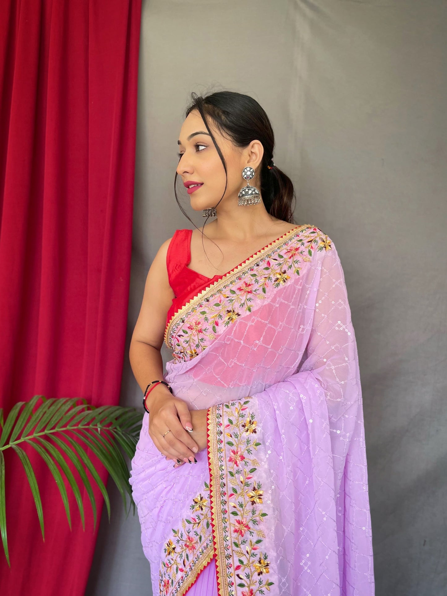 Occasion Wear SEQUENCE WORK Lavendra Color Saree