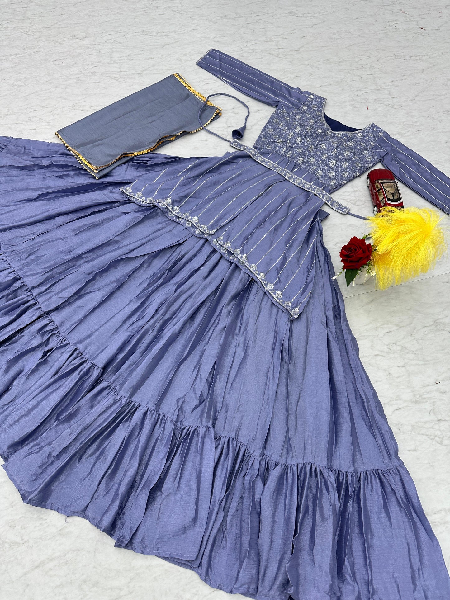 Ravishing Lavender Color Embroidery Sequence Work Designer Lehenga Suit