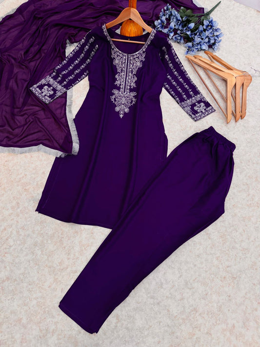 Precious Reyon Purple Color Salwar Suit