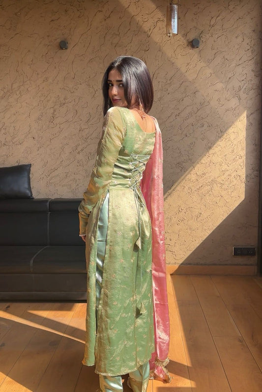 Captivating Jimmy Choo Pista Color Salwar Suit