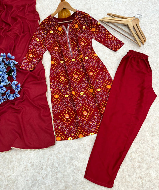 Heavy Reyon Red Color Salwar Suit