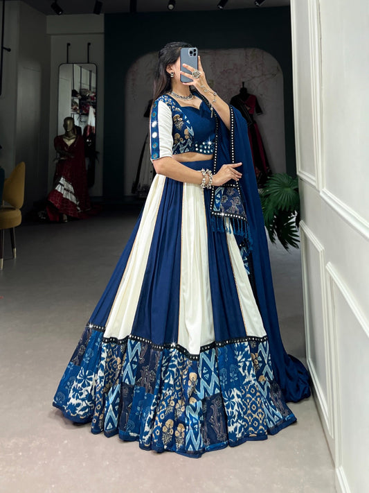 Fabulous Blue Color Pure Rayon Lehenga Choli