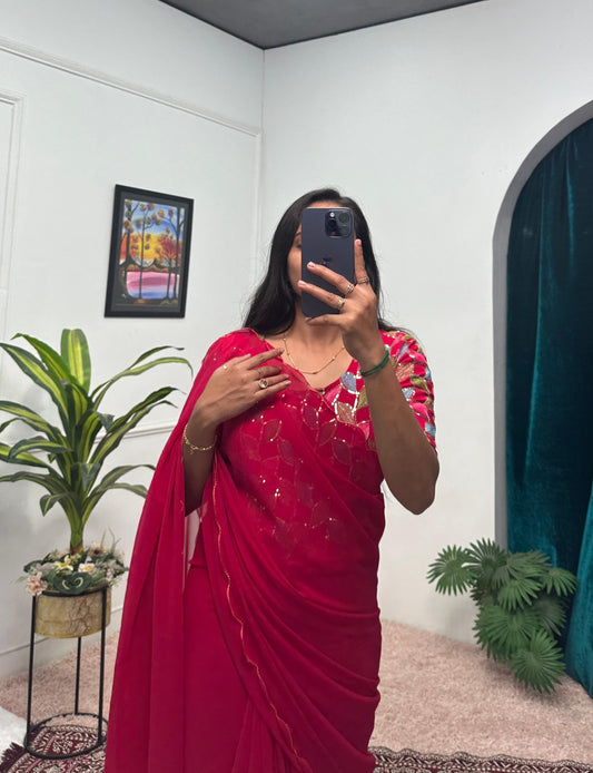 Charming Georgette Pink Color Gown