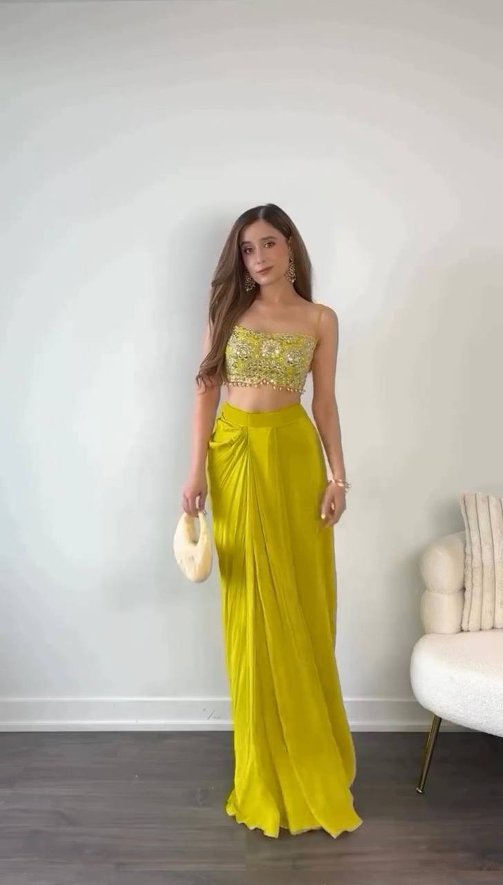 Fantastic Yellow Color Lehenga Choli With Shrug