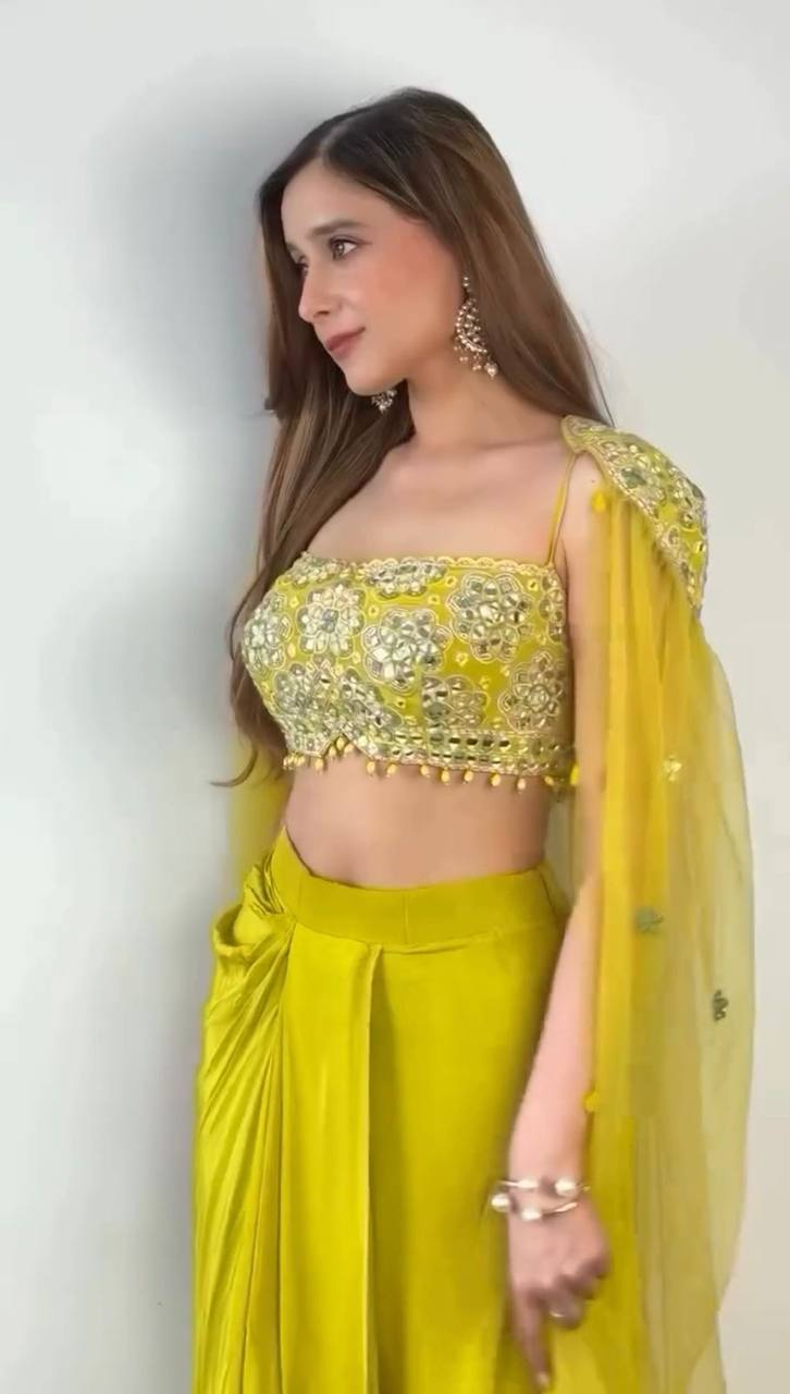Fantastic Yellow Color Lehenga Choli With Shrug