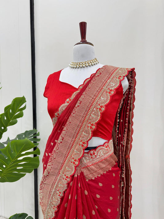 Presenting Red Color Kota Silk Saree