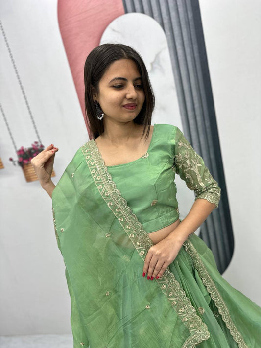 Ravishing Embroidery Work Lavender Color Lehenga Choli