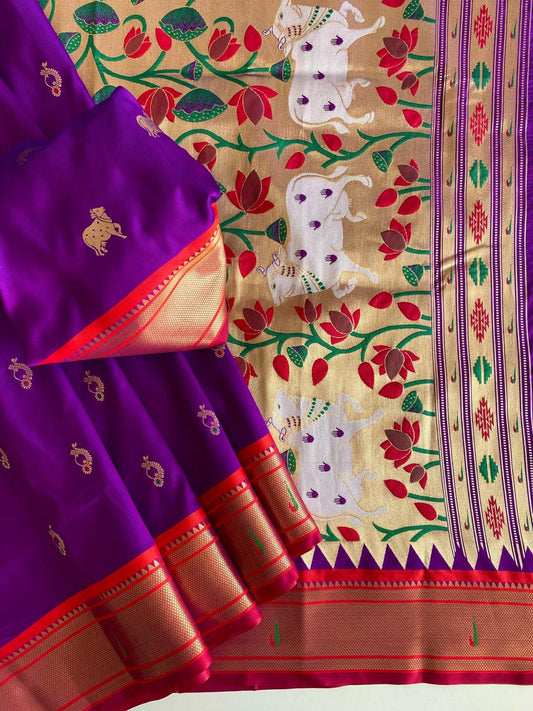 Graceful Paithani Weaving Purple Color Saree