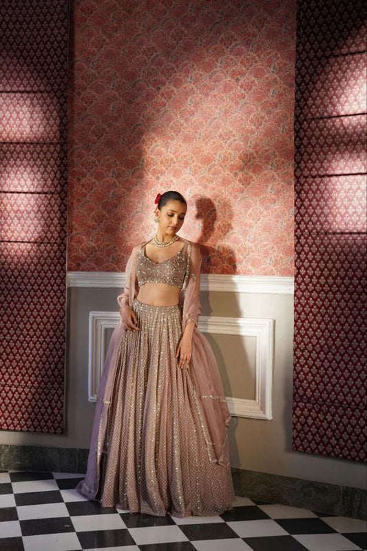 Marriage Special Heavy Work Peach Color Lehenga Choli