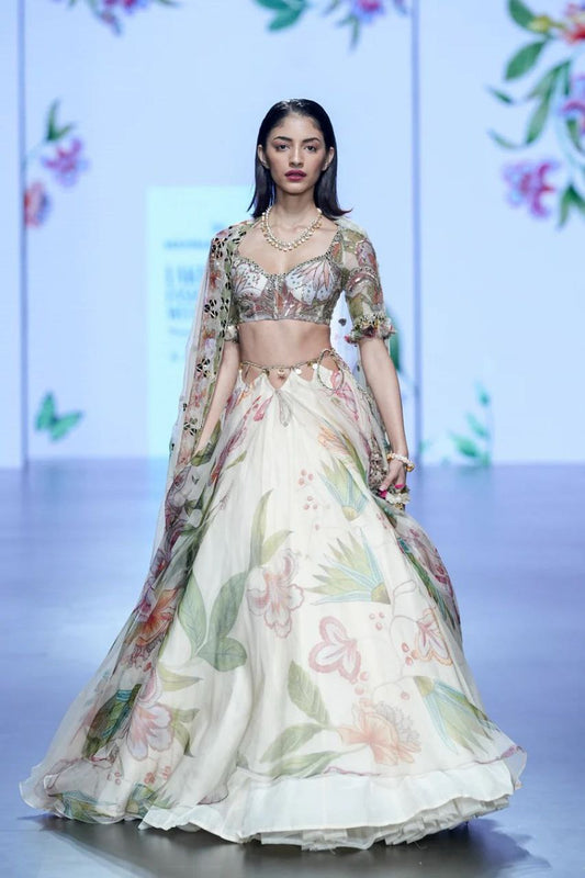 Bollywood Style Flower Print Multicolor Lehenga Choli