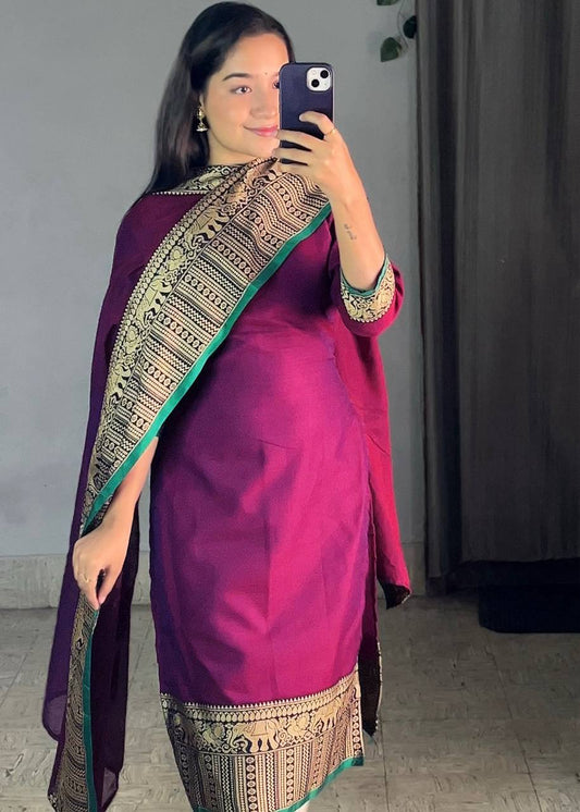 Precious Heavy Work Wine Color Suitset