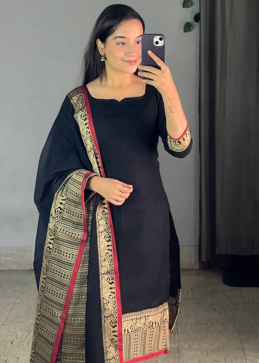 Precious Heavy Work Black Color Suitset