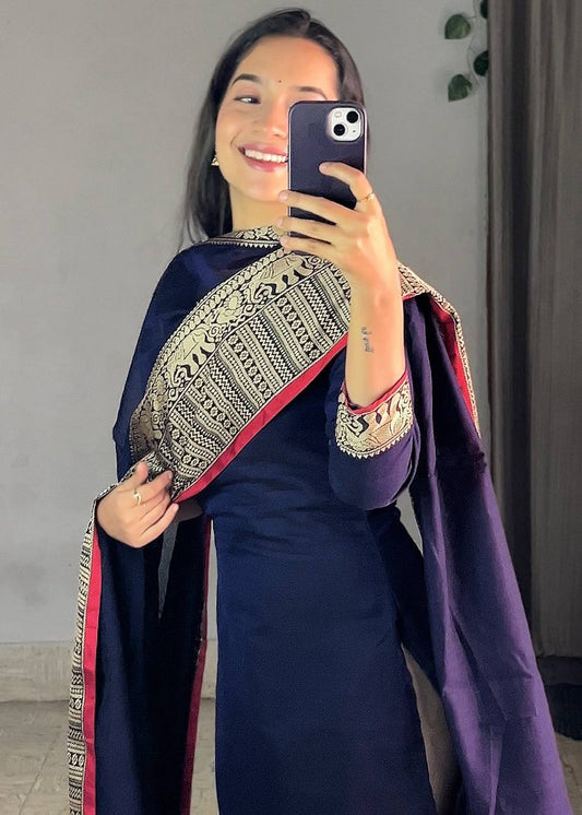 Precious Heavy Work Navy Blue Color Suitset