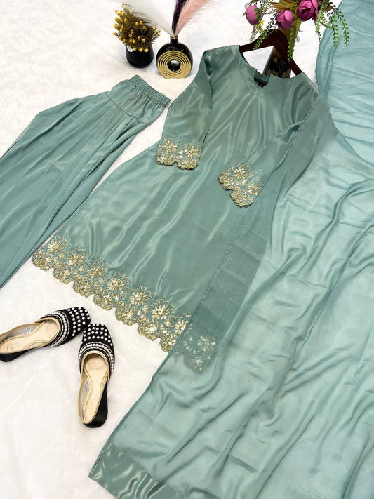 Marvelous Teal Green Color Salwar Suit