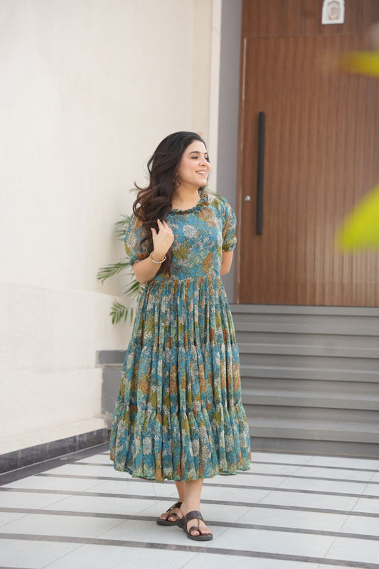 Decent Georgette Multicolor Gown