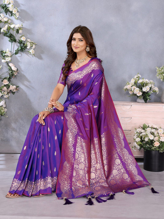 Demanding Purple Color Silk Saree