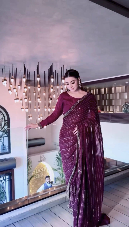 Designer Maroon Kasturi Silk Work Saree