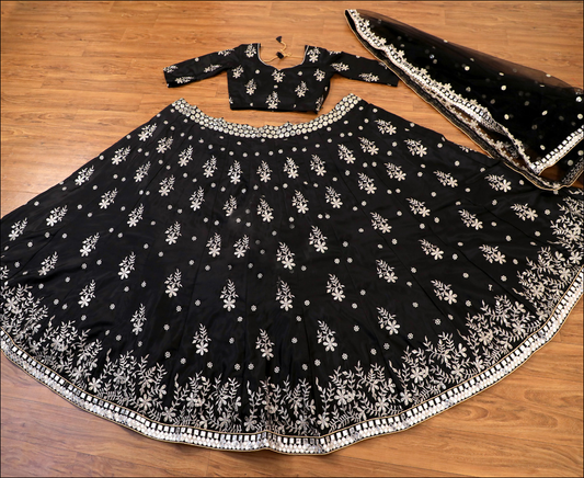 BUY-CALIFORNIA-STYLE-BLACK-SILK-LEHENGA-WOMEN