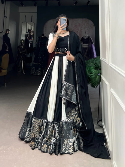 Fabulous Black Color Pure Rayon Lehenga Choli