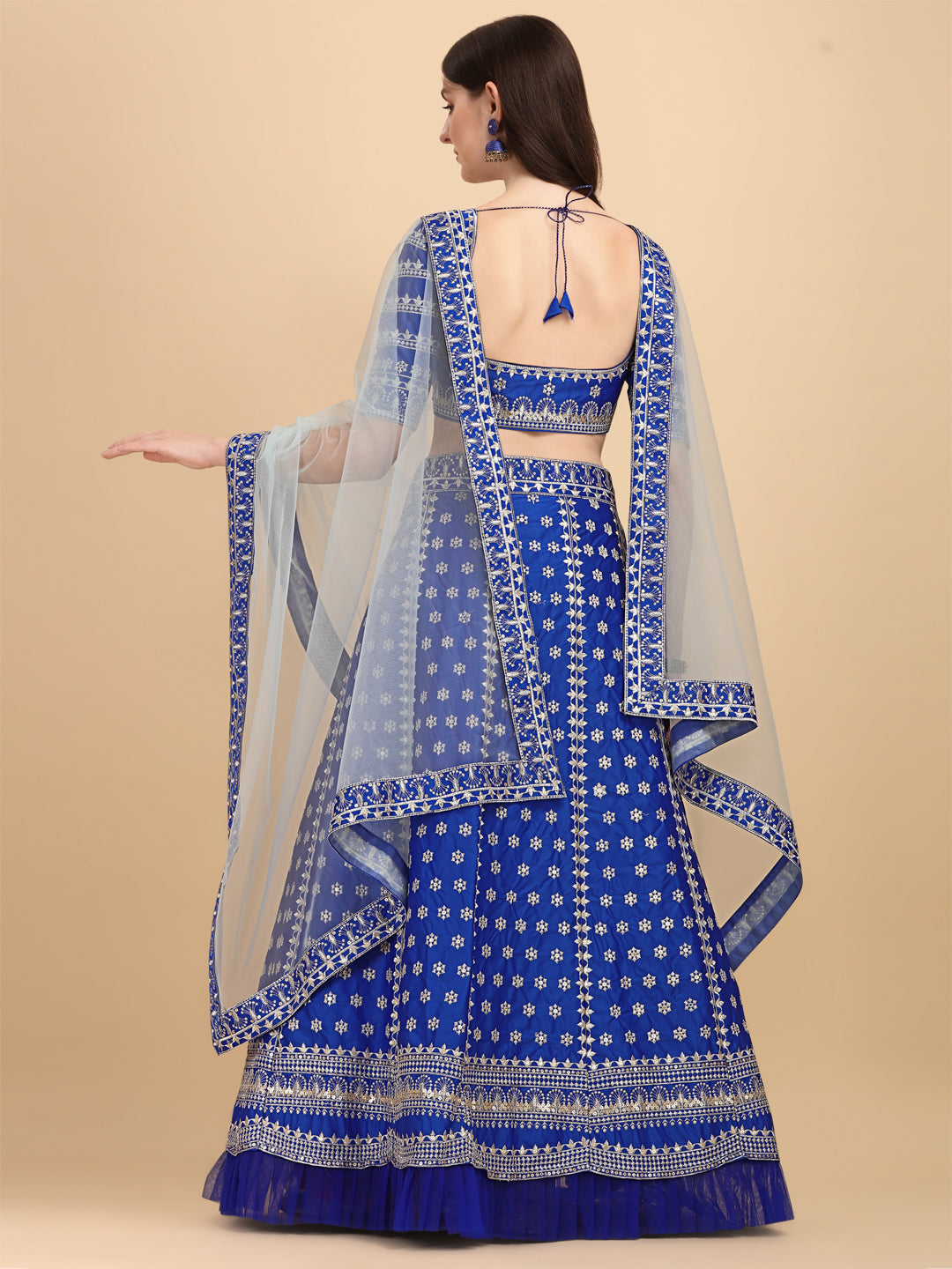 Designer Blue Color Embroidered Work Lehenga Choli