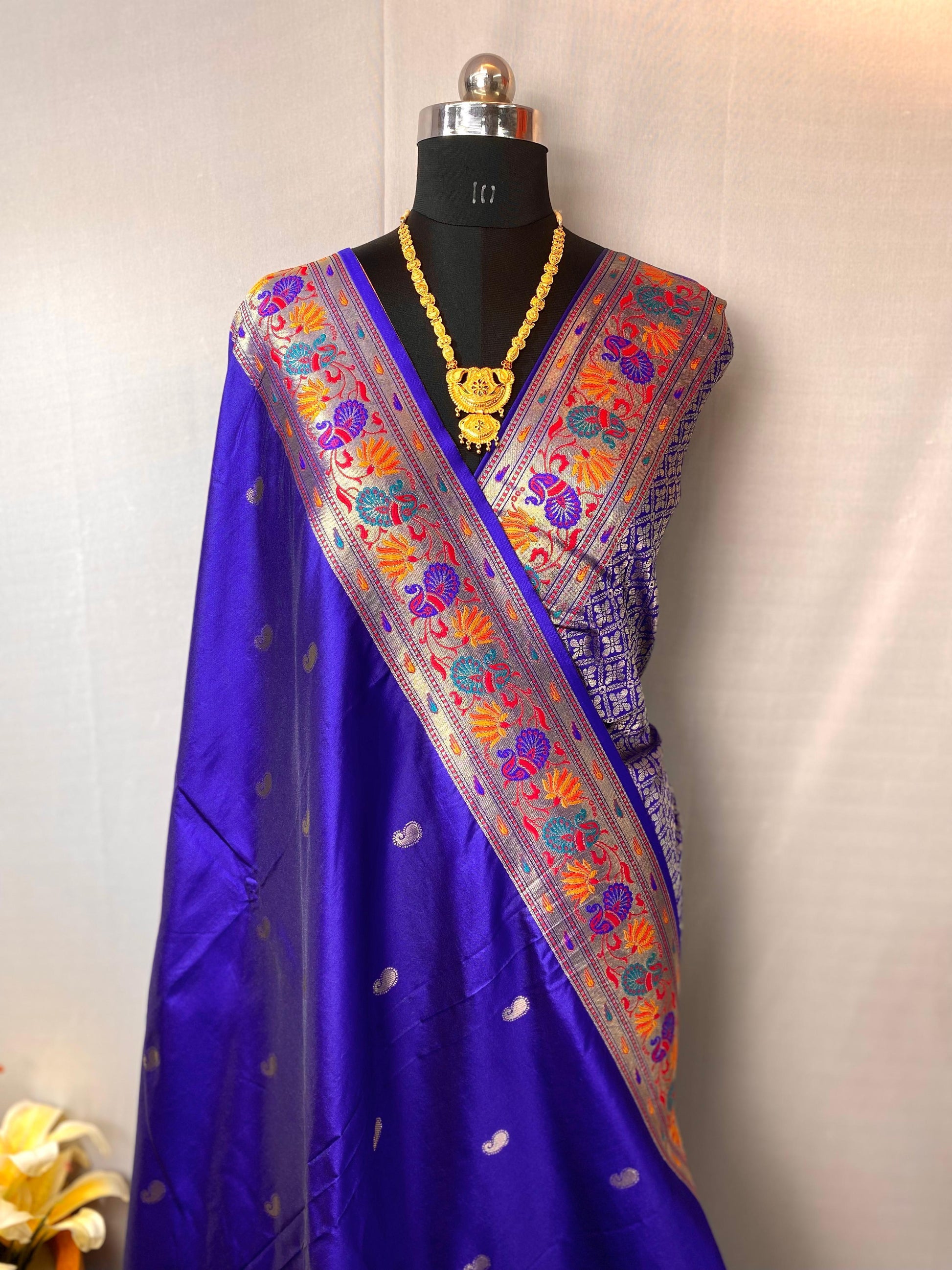 Marvelous Paithani Silk Blue Color Saree