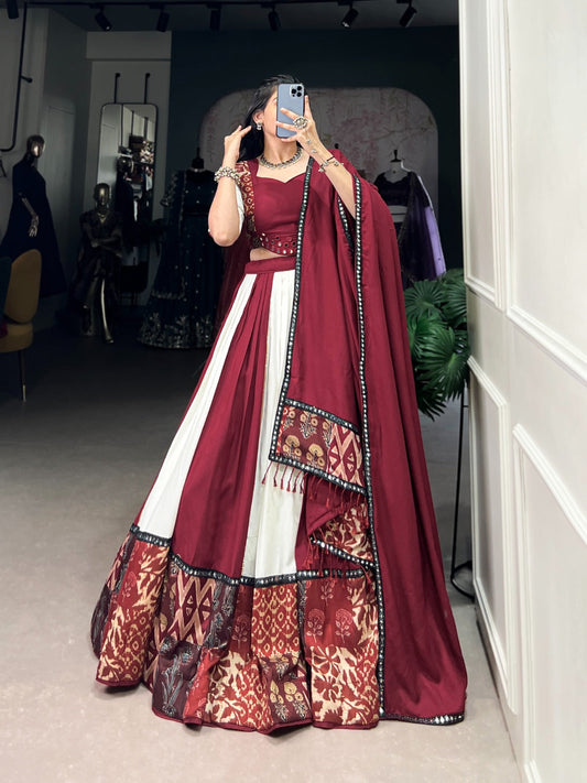 Fabulous Red Color Pure Rayon Lehenga Choli