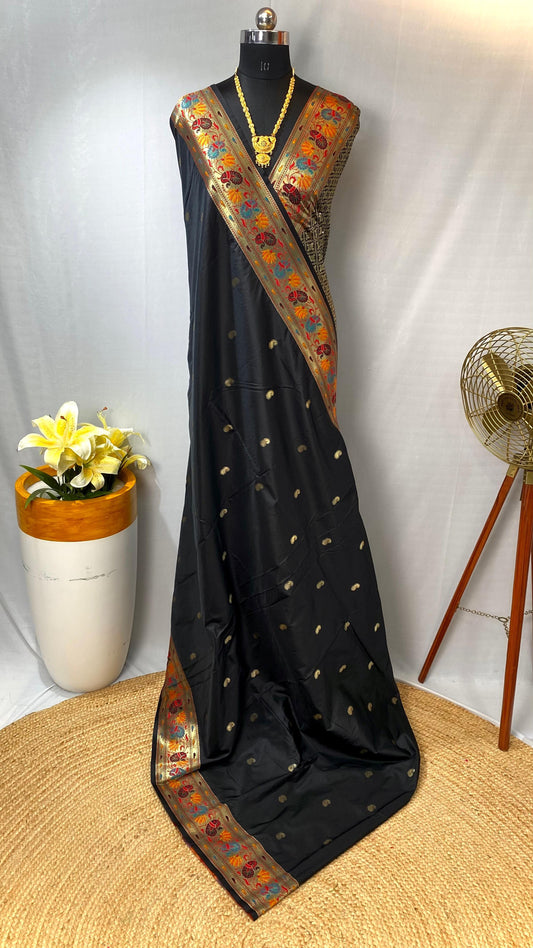 Marvelous Paithani Silk Black Color Saree