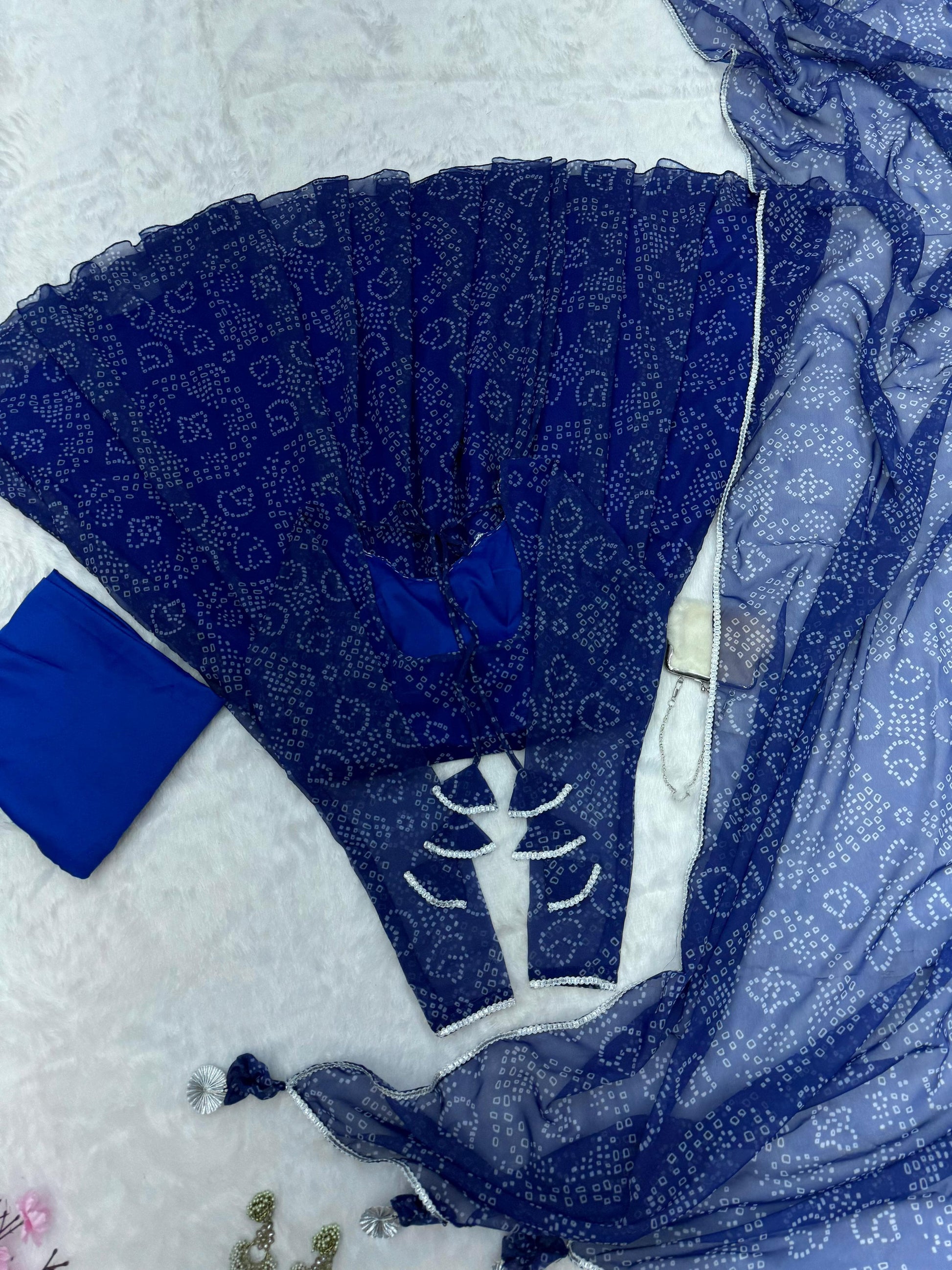 Demanding Georgette Blue Color Gown