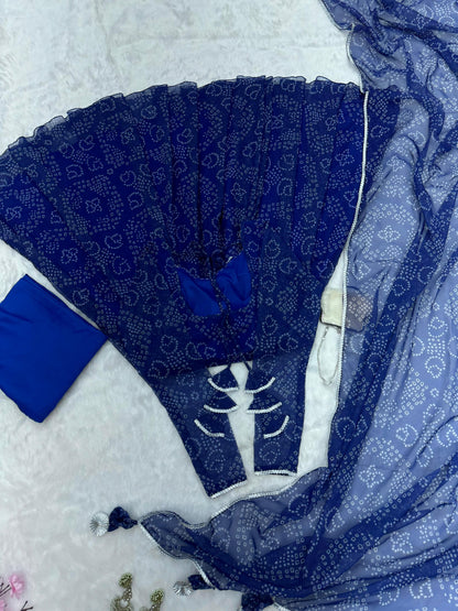 Demanding Georgette Blue Color Gown