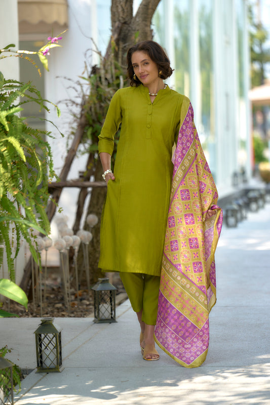 Elevate your ethnic wardrobe with this beautifully designed kurta set