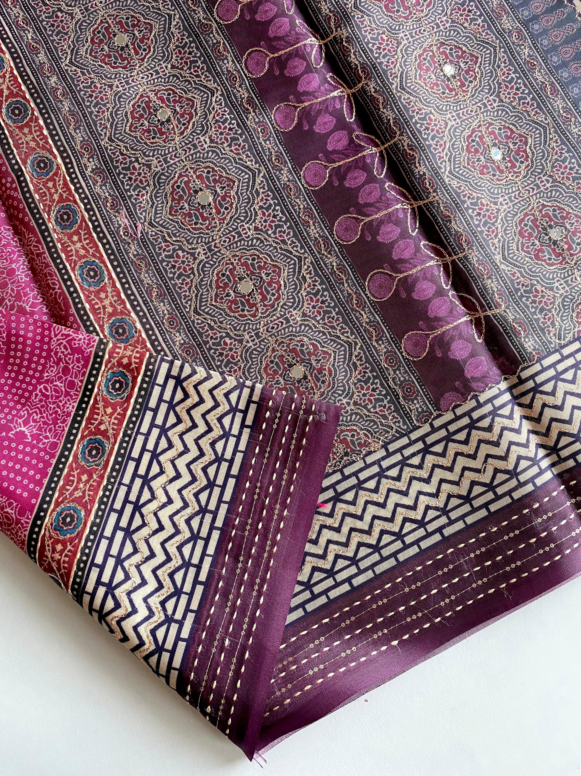Elegant Bandhani Prints Wine Color Saree