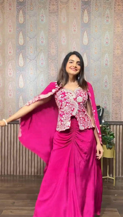 Fantastic Pink Color Skirt With Koti