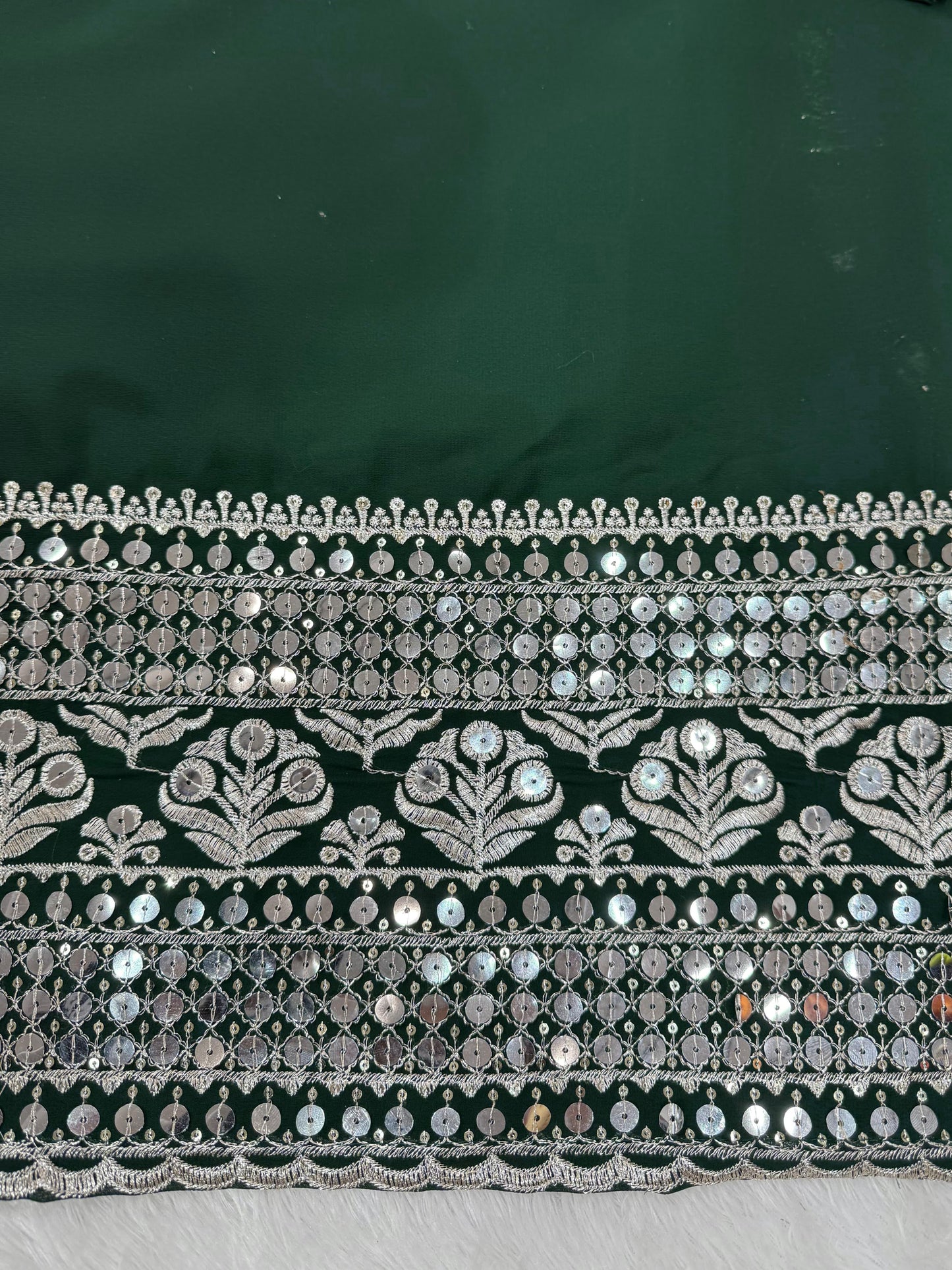 Wonderful Gorgette Sequnce Work Green Color Sharara Suit