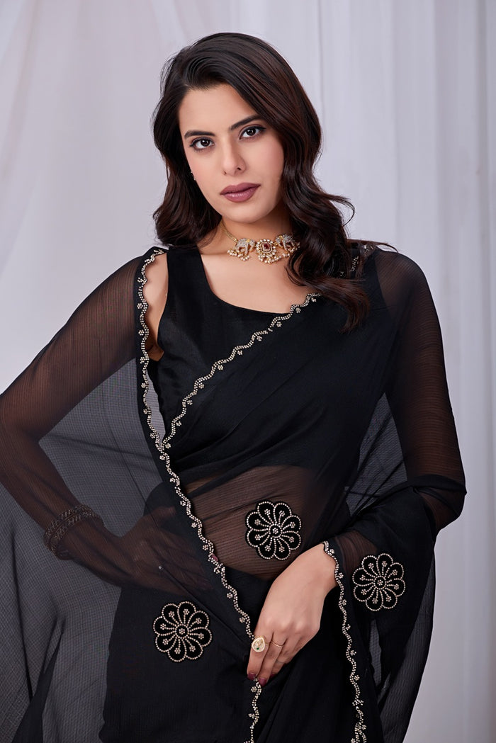 Designer black saree for women
