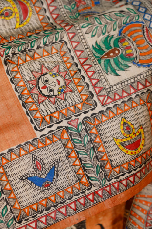 Pretty Orange Color Color Pure Cotton Lilen With Digital Printed Designer Saree
