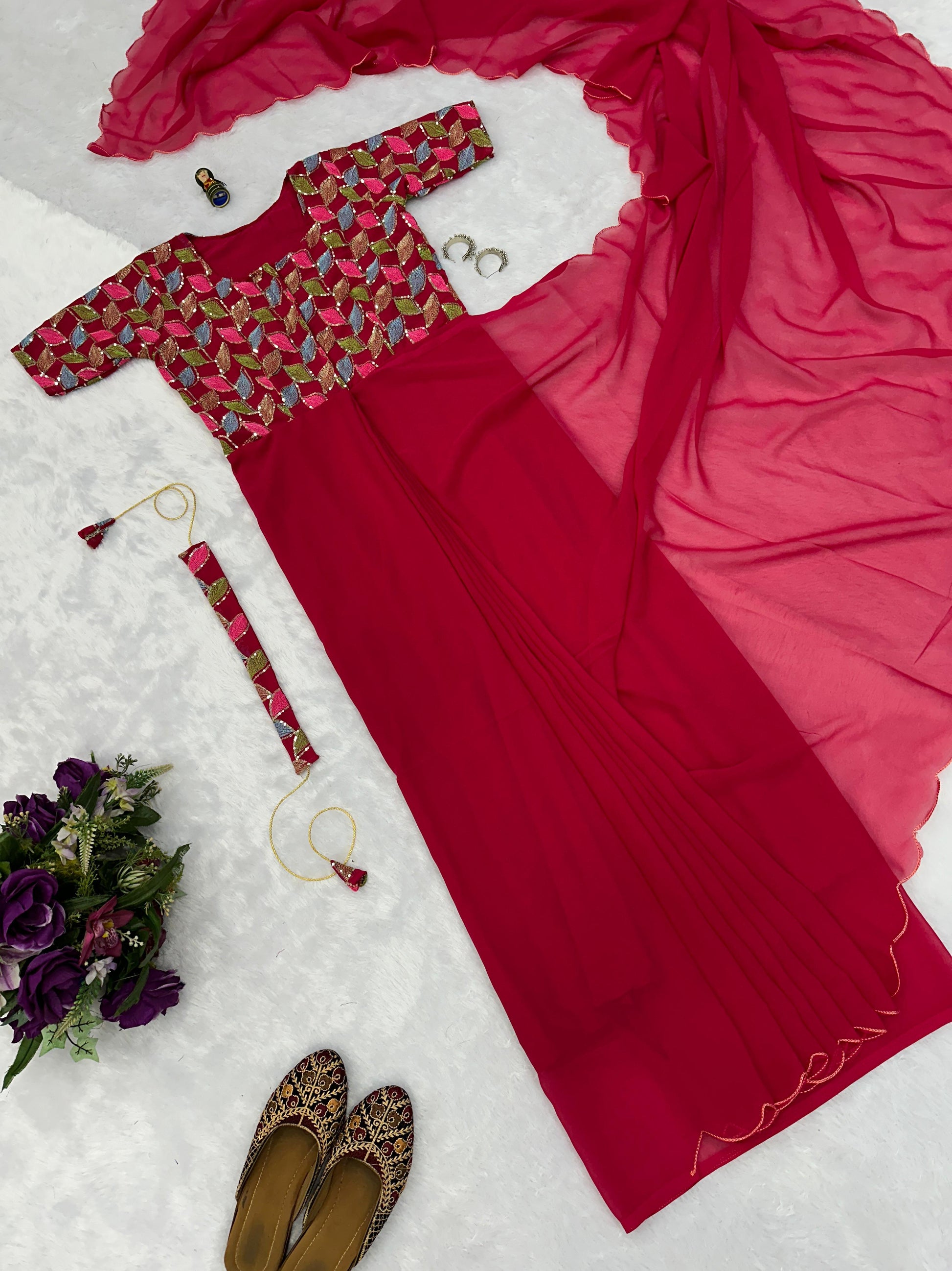 Charming Georgette Pink Color Gown