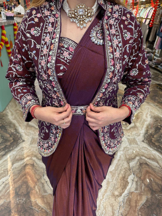 Wedding Wear Rangoli Silk Maroon Color Saree With Koti