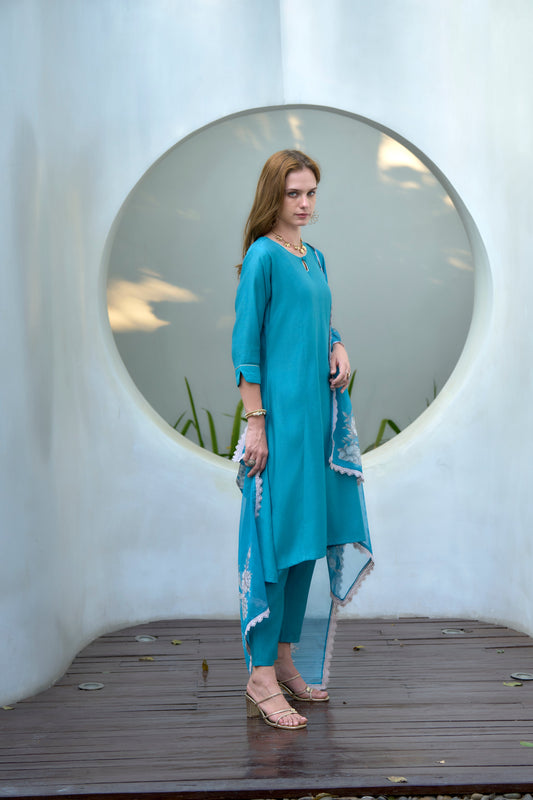Elevate your ethnic wardrobe with this beautifully designed kurta set