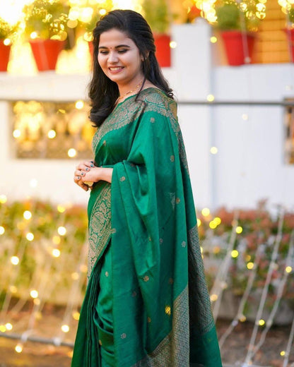 Pink Color Jacquard Border Soft Lichi Silk Party Wear Saree