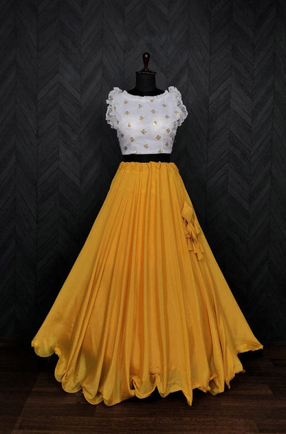 Dori Pattern Yellow Color Lehenga With Work Blouse