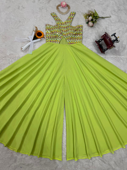 Designer Gorgette Perrot Color Sharara Suit