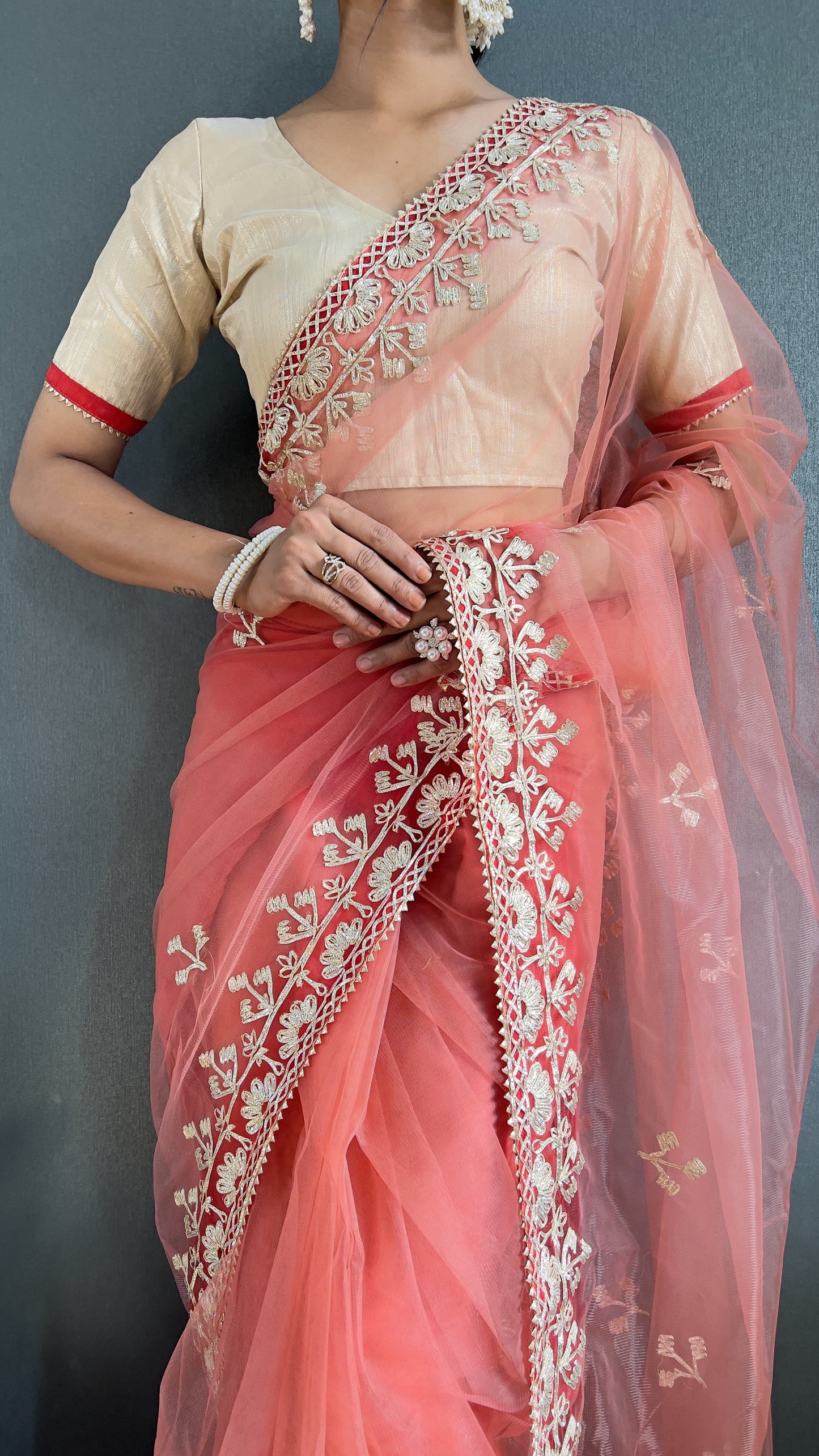 Demanding Butterfly Net Pink Color Saree
