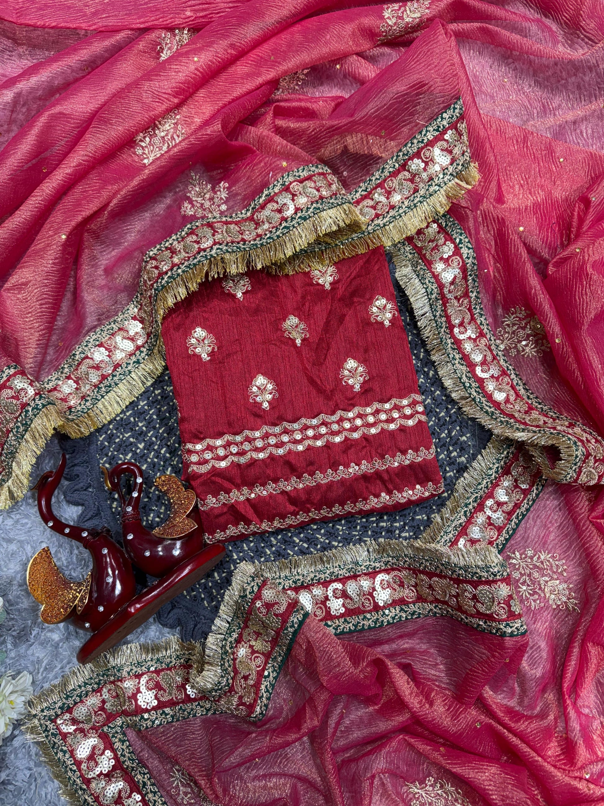 Function Wear Banarasi Crush Pink Color Saree